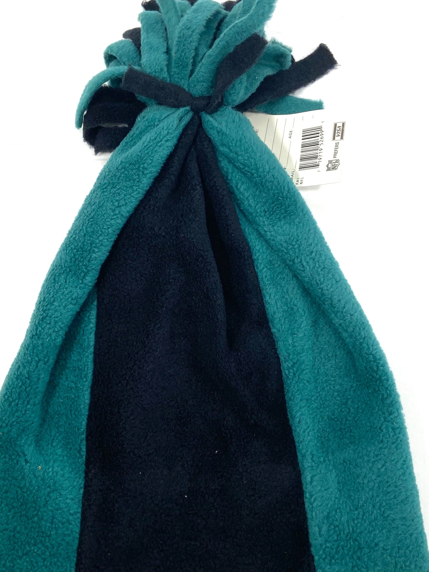 Jacksonville Jaguars Vintage NFL Green Cuffless Fleece Tassel Hat by Drew Pearson Marketing