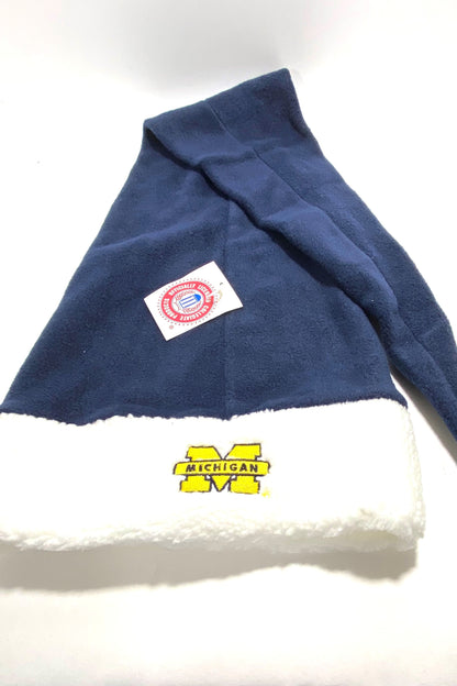 University of Michigan Vintage NCAA Fleece Santa Hat w/Bell by Drew Pearson Marketing