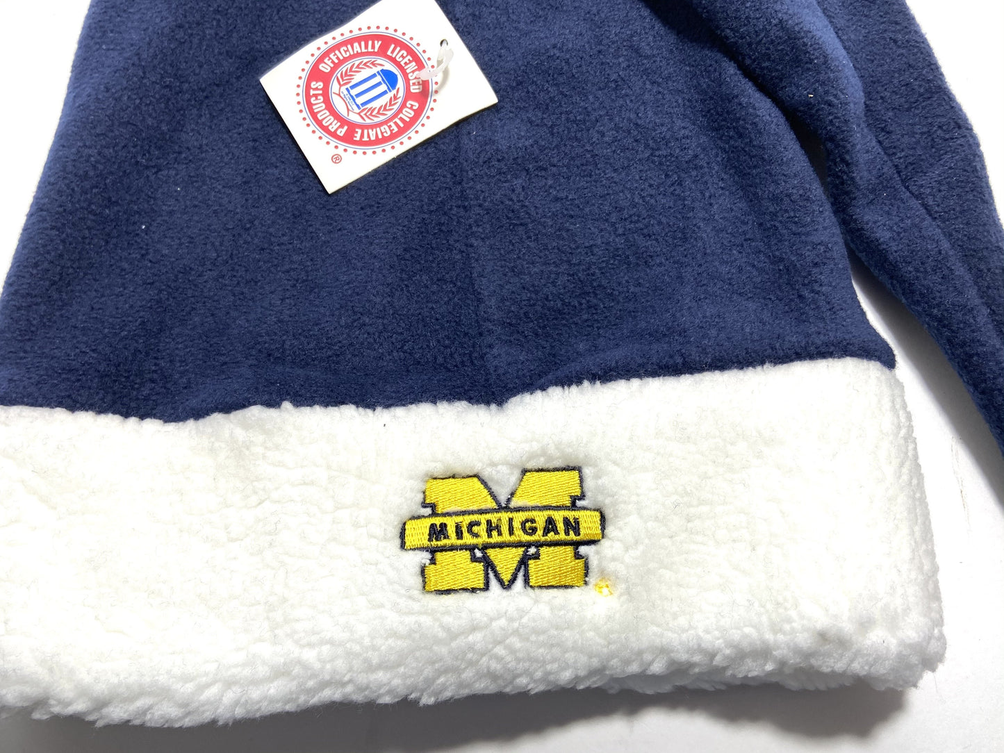 University of Michigan Vintage NCAA Fleece Santa Hat w/Bell by Drew Pearson Marketing