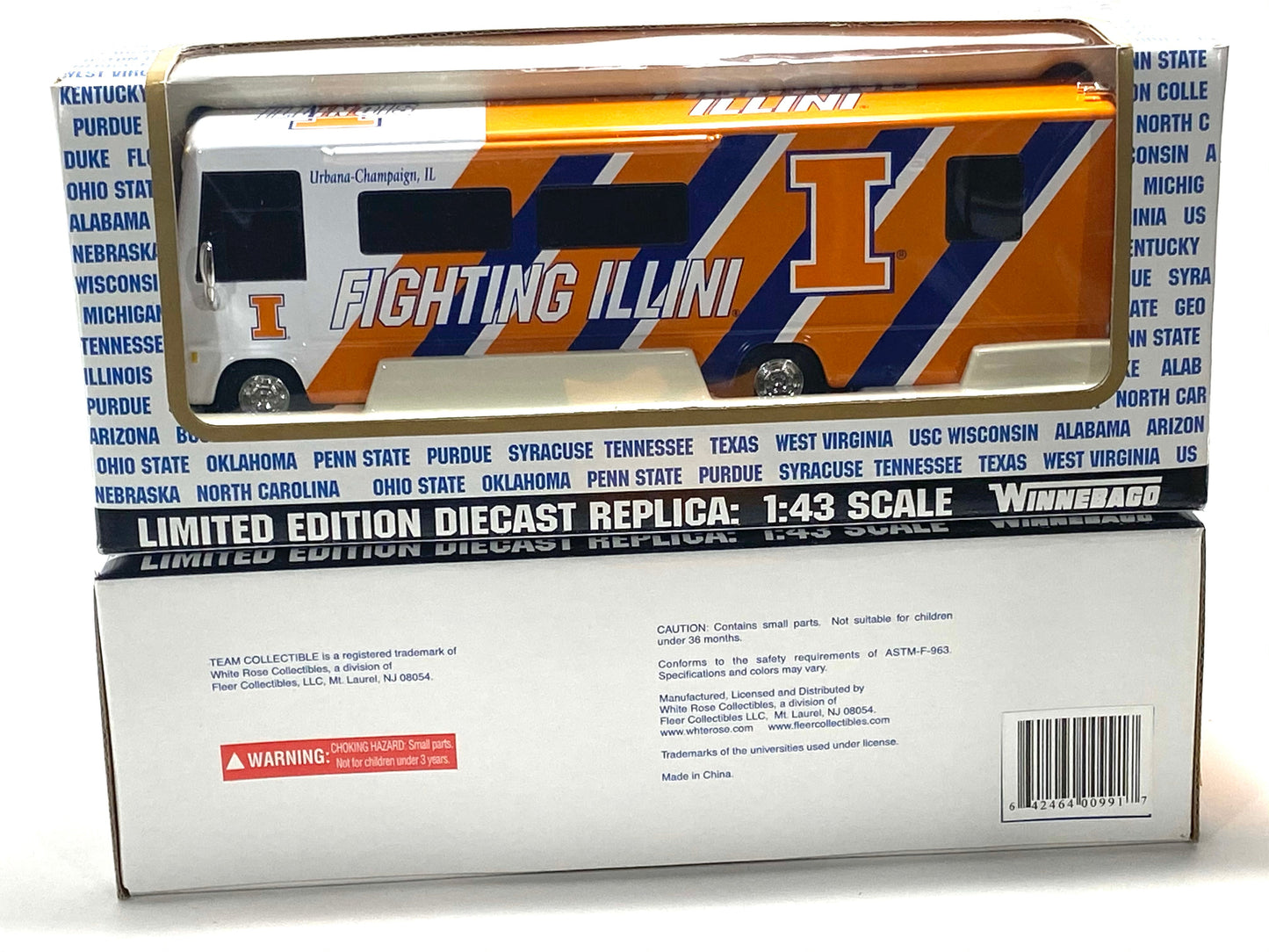 Illinois Fighting Illini Vintage 2001 NCAA 1:43 Winnebago by White Rose Collectibles