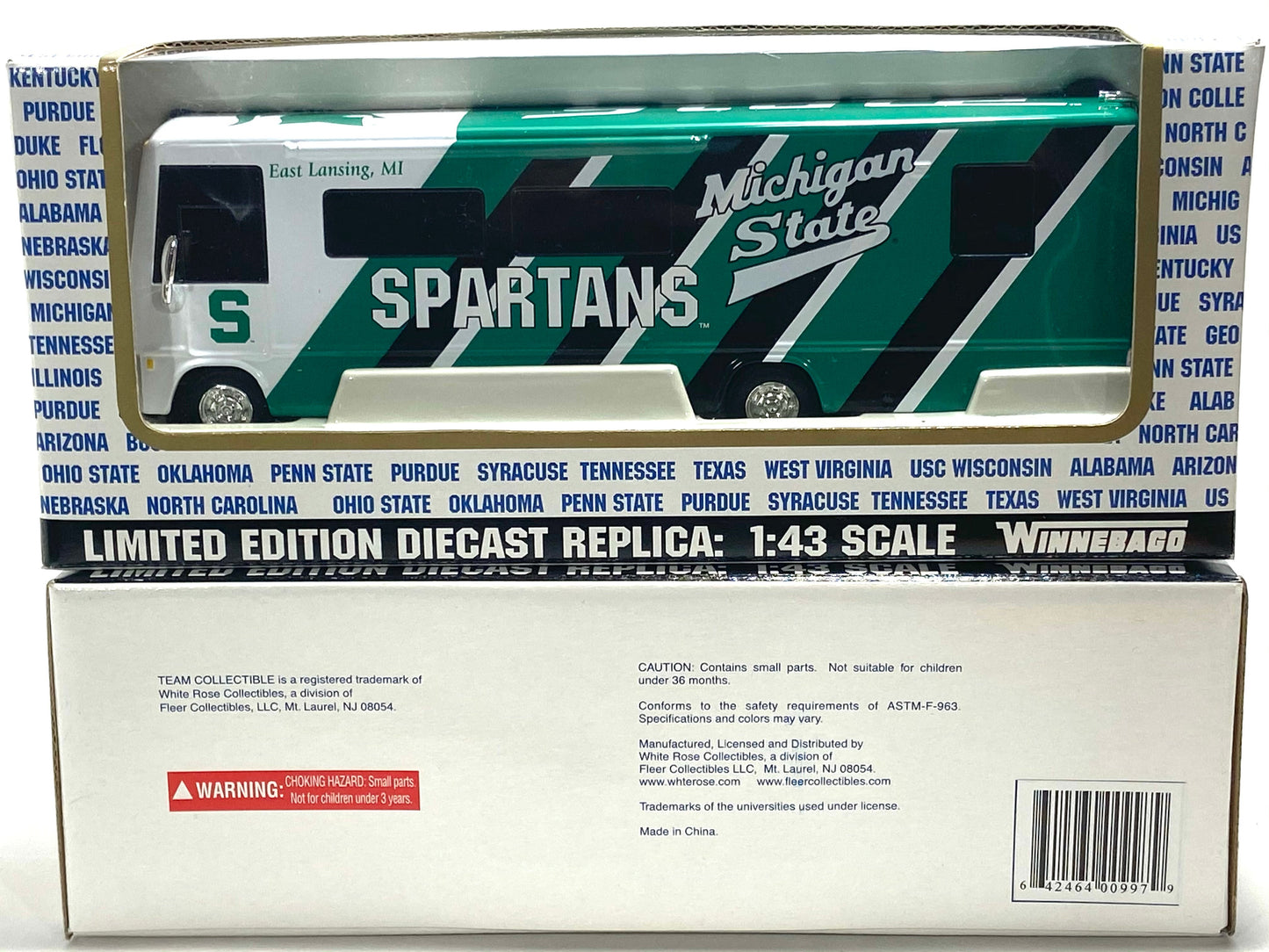 Michigan State Spartans Vintage 2001 NCAA 1:43 Winnebago by White Rose Collectibles