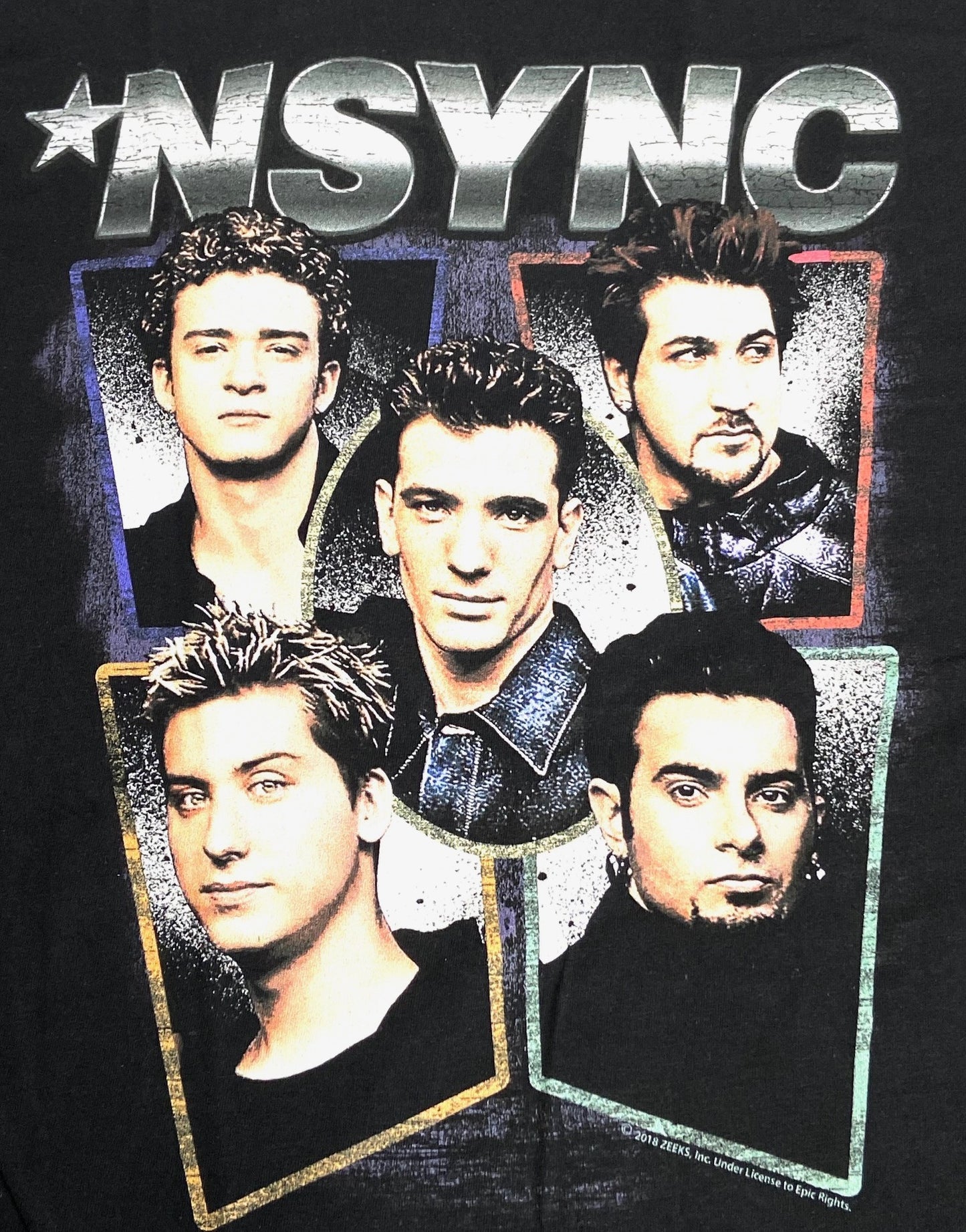 NSYNC Former Boy Band 2018 Adult Black Medium T-Shirt by Zeeks