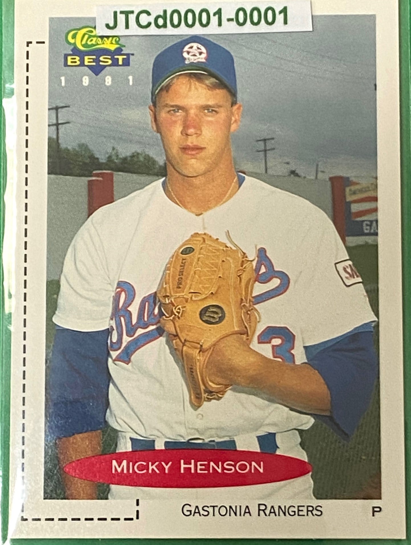 Micky Henson Vintage 1991 MiLB Classic Best #22 Gastonia Rangers by Classic Games