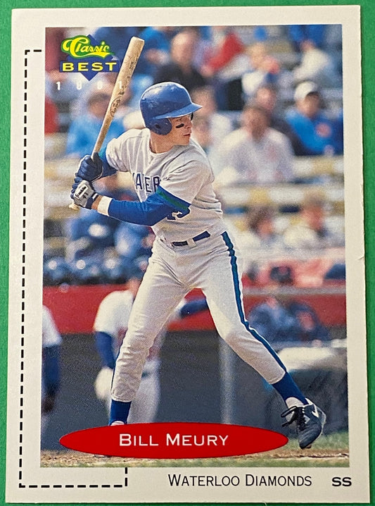 Bill Meury Vintage 1991 MiLB Classic Best #339 Waterloo Diamonds by Classic Games