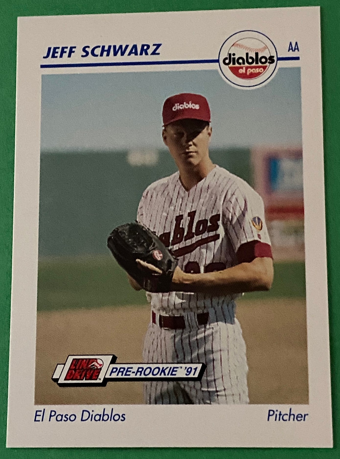 Jeff Schwarz 1991 MiLB Pre-Rookie Card #195 El Paso Diablos by Line Drive