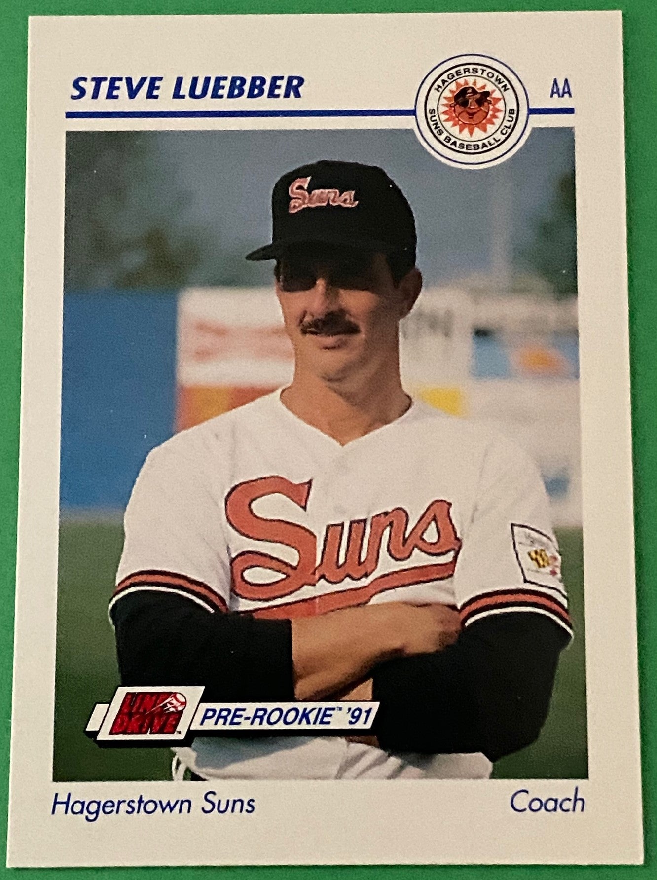 Steve Luebber (Coach) 1991 MiLB Pre-Rookie Card #240 Hagerstown Suns by Line Drive