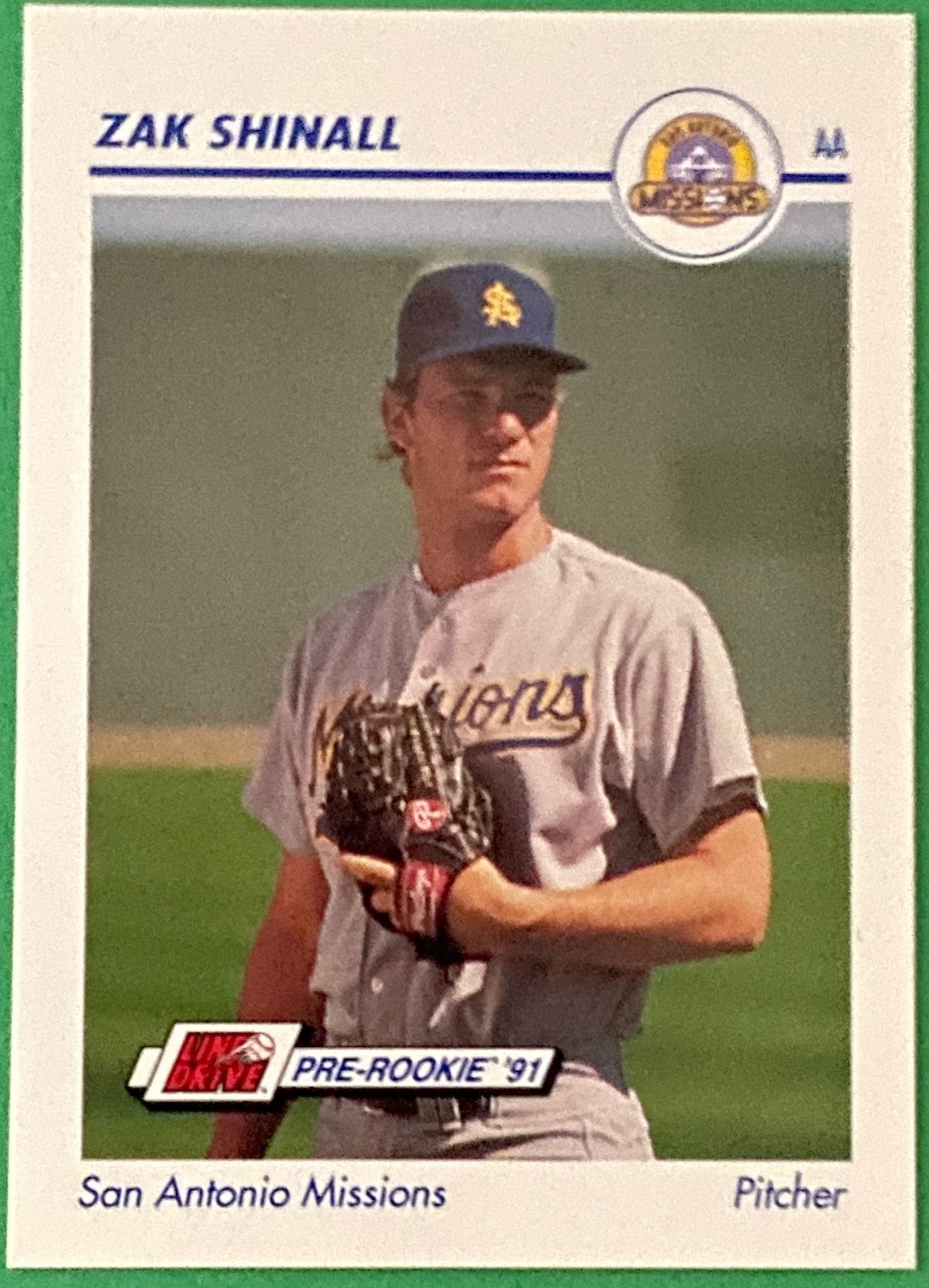 Zak Shinall 1991 MiLB Pre-Rookie Card #540 San Antonio Missions by Line Drive