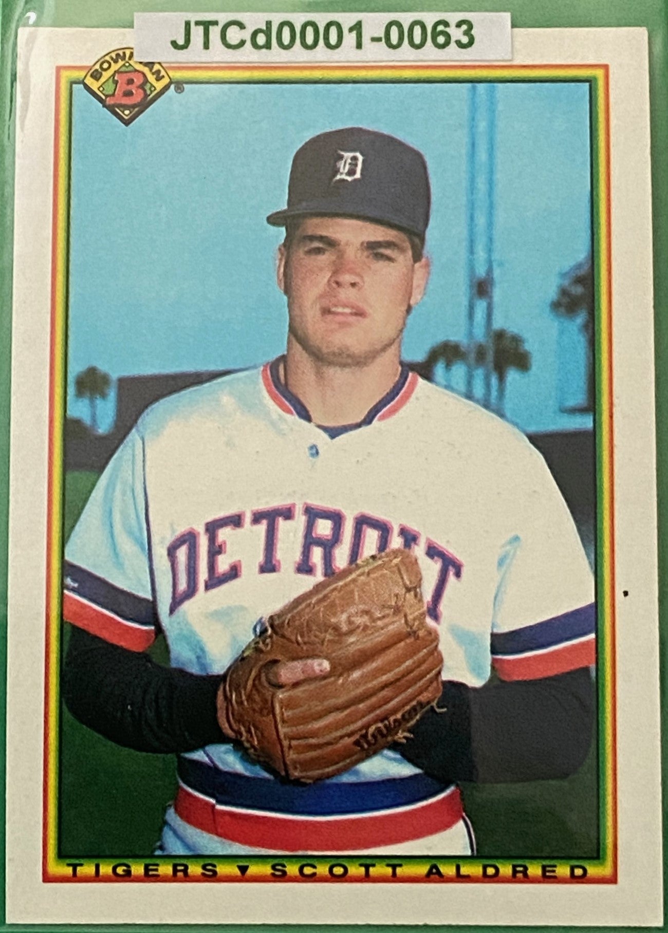 Scott Aldred (RC) 1990 MLB #344 Detroit Tigers by Bowman (Topps)