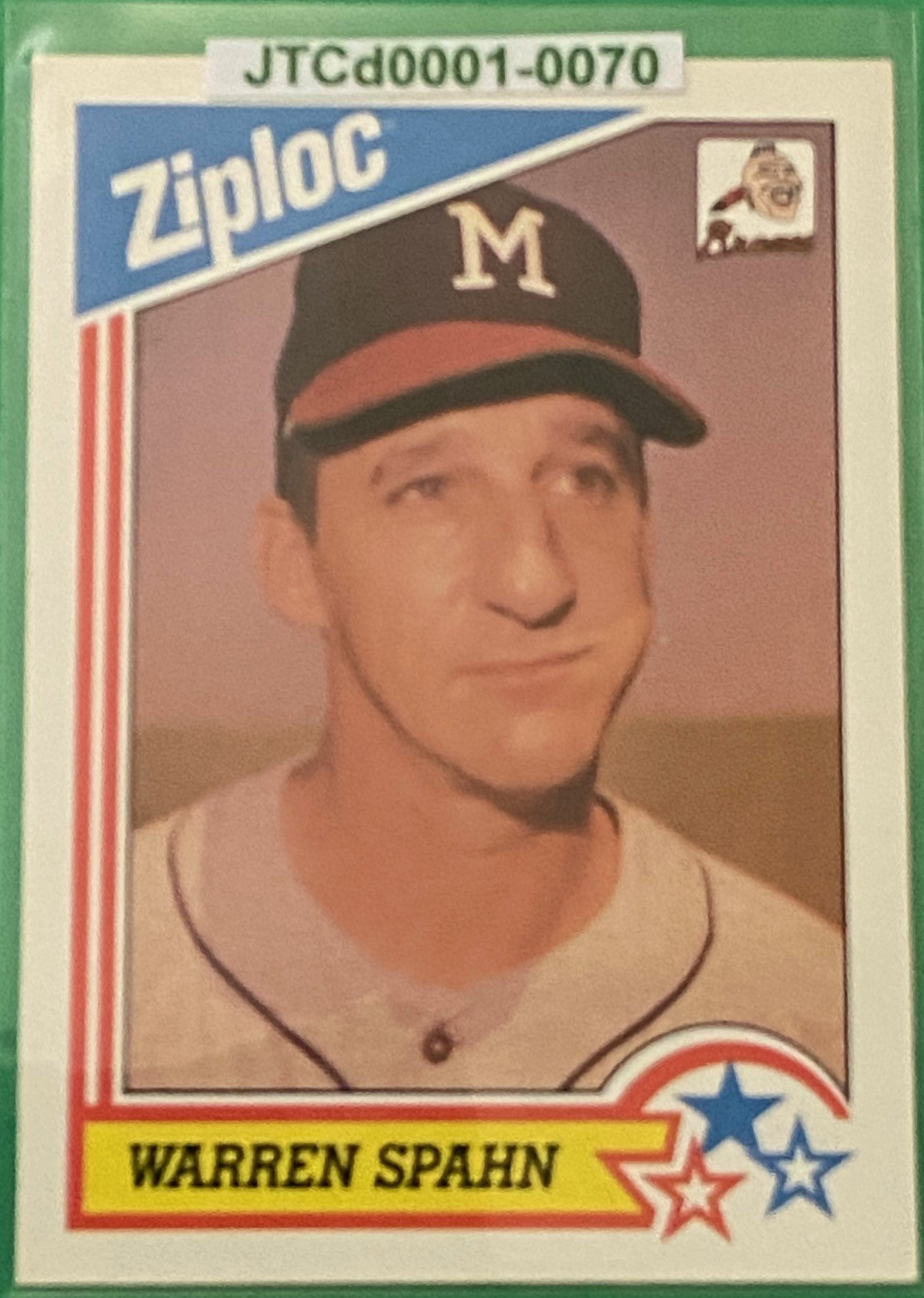 Warren Spahn 1992 MLB #1 Milwaukee Braves by Ziploc (DowBrands, Inc.)