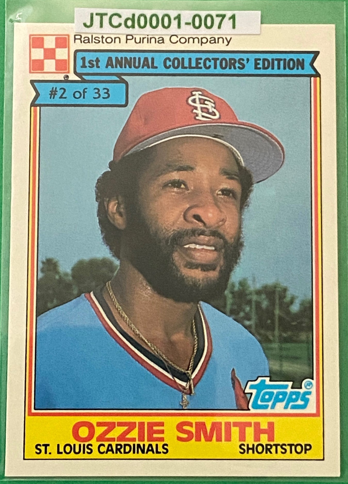 Ozzie Smith 1984 MLB #2 St. Louis Cardinals by Ralston Purina (Topps)