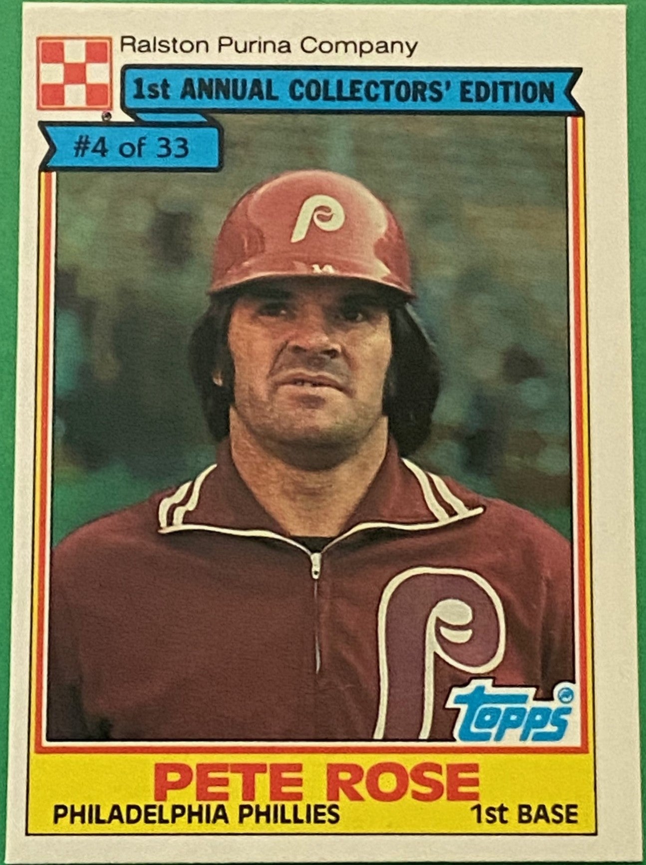 Pete Rose 1984 MLB #4 Philadelphia Phillies by Ralston Purina (Topps)