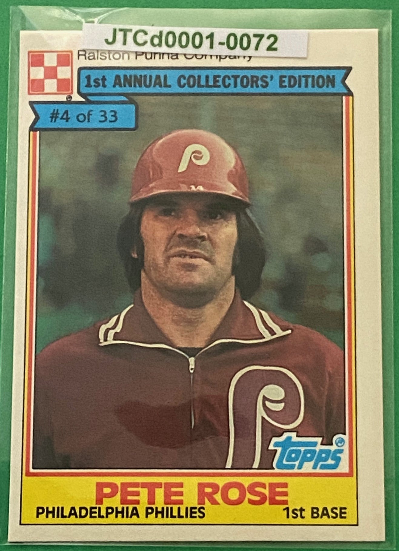 Pete Rose 1984 MLB #4 Philadelphia Phillies by Ralston Purina (Topps)