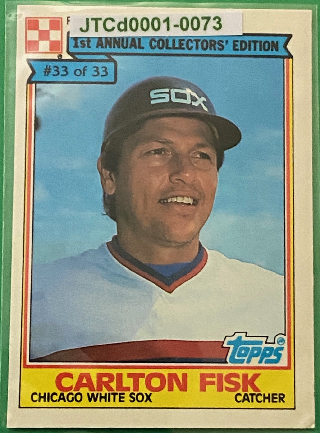 Carlton Fisk 1984 MLB #33 Chicago White Sox by Ralston Purina (Topps)