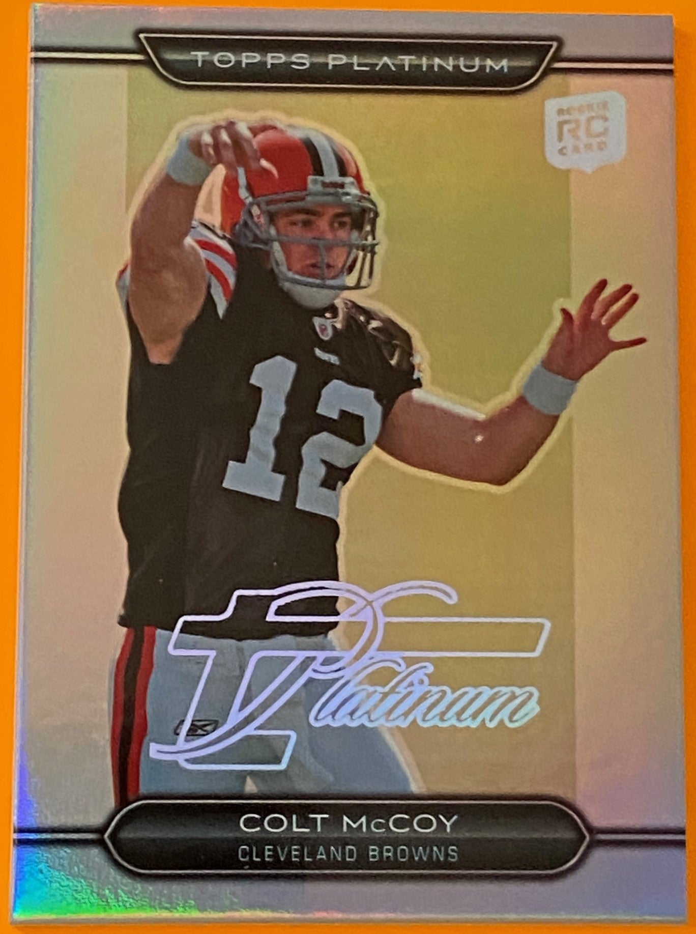 Colt McCoy (RC) 2010 NFL #133 Cleveland Browns Platinum Refractor by Topps