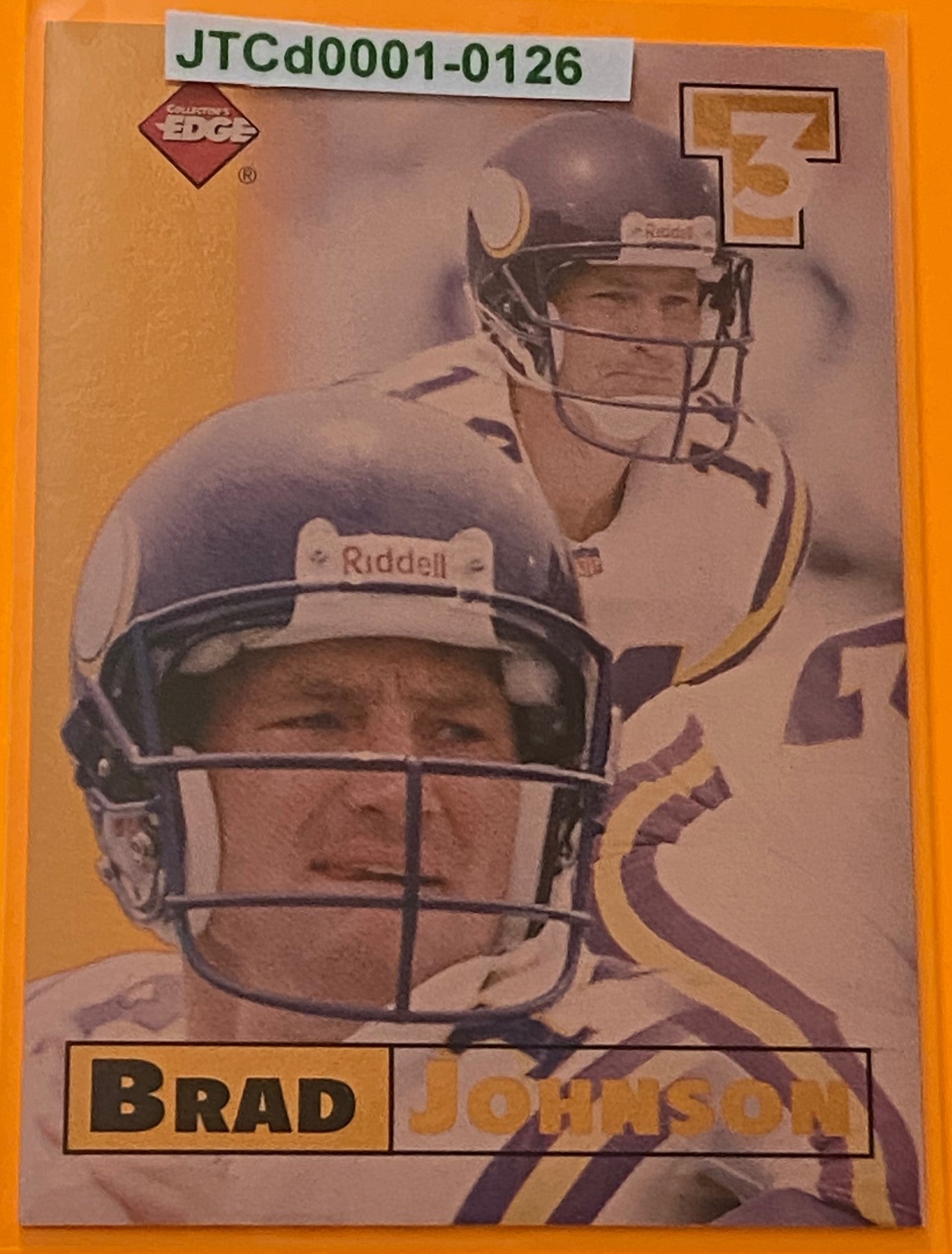 Brad Johnson 1998 NFL #5 First Place Triple Threat Minnesota Vikings by Collector's Edge