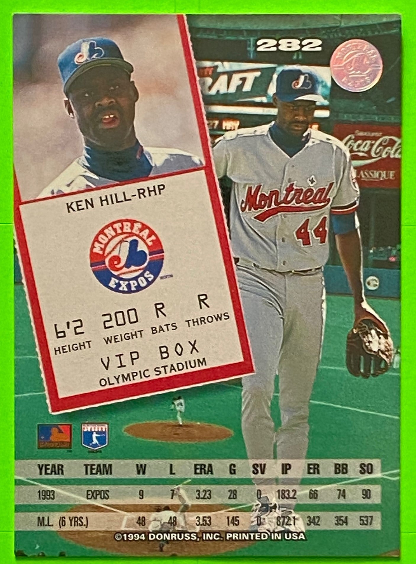 Ken Hill 1994 MLB The Leaf Set #282 Montreal Expos by Donruss, Inc.