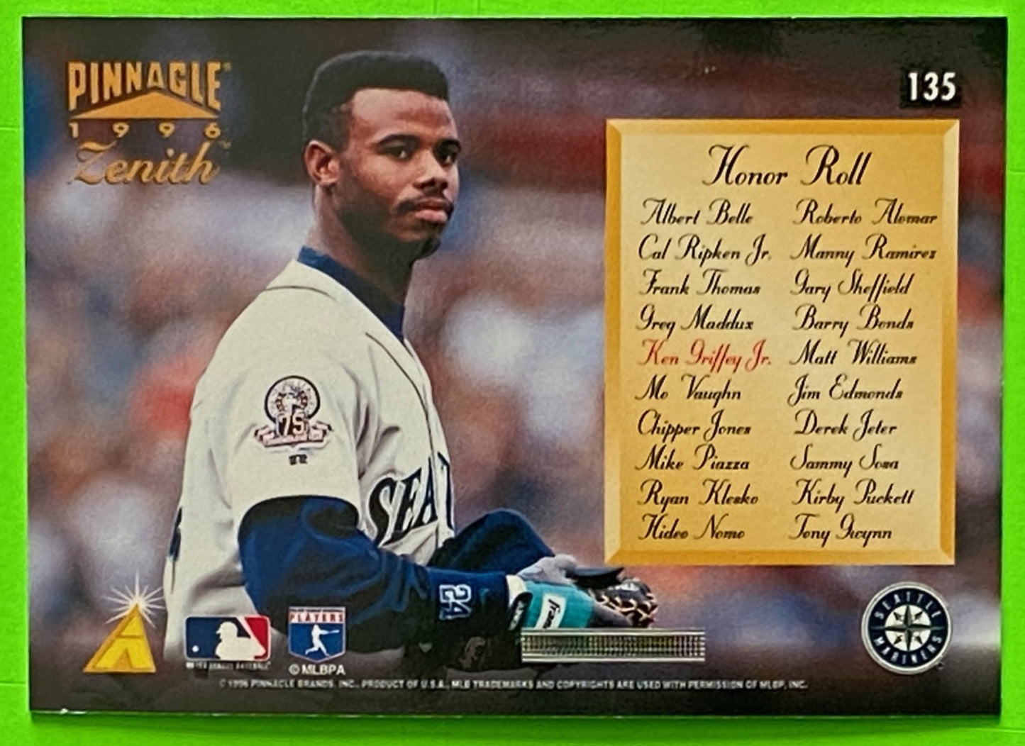 Ken Griffey Jr 1996 MLB Honor Roll #135 Seattle Mariners by Pinnacle Brands, Inc.