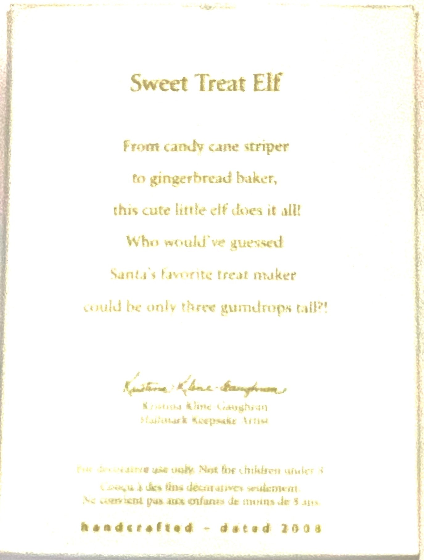 2008 "Sweet Treat Elf" Keepsake Ornament by Hallmark