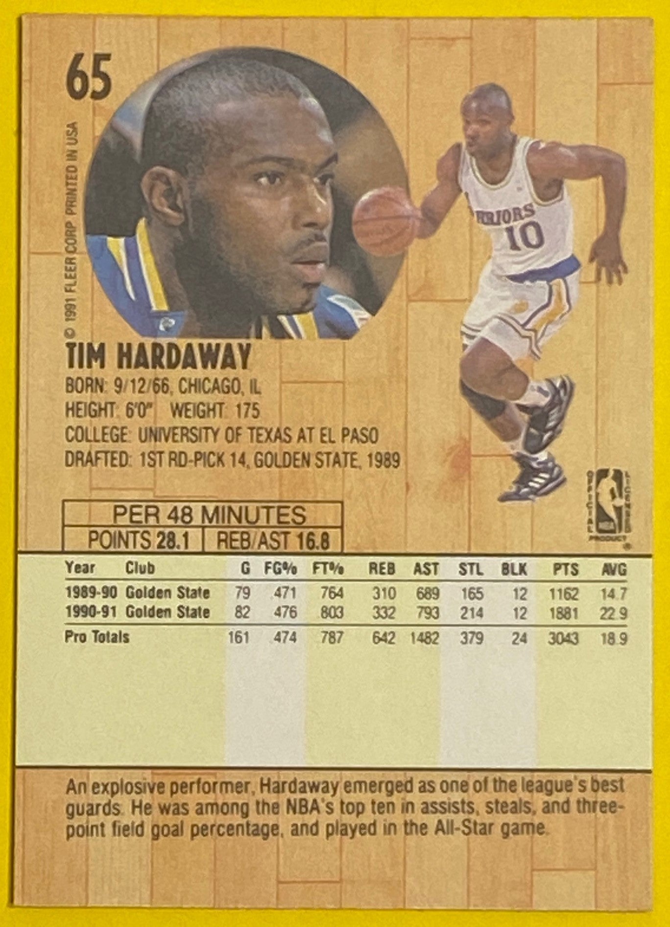 Tim Hardaway 1991-92 NBA #65 Golden State Warriors by Fleer Corp.