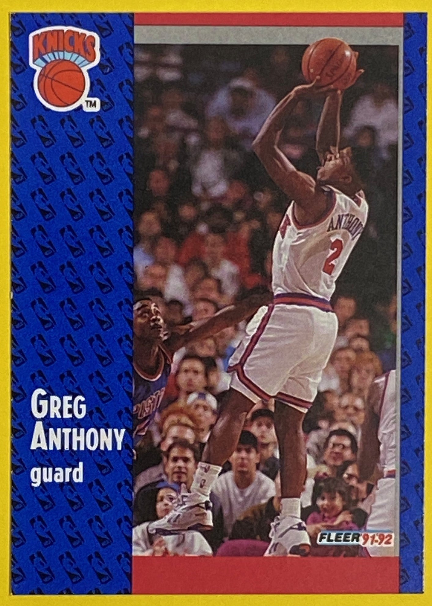 Greg Anthony (RC) 1991-92 NBA #325 New York Knicks by Fleer Corp.