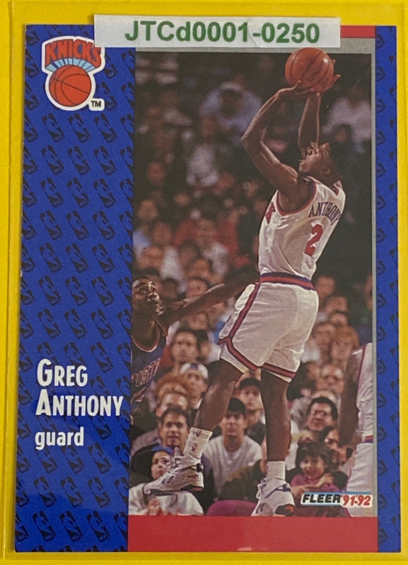 Greg Anthony (RC) 1991-92 NBA #325 New York Knicks by Fleer Corp.