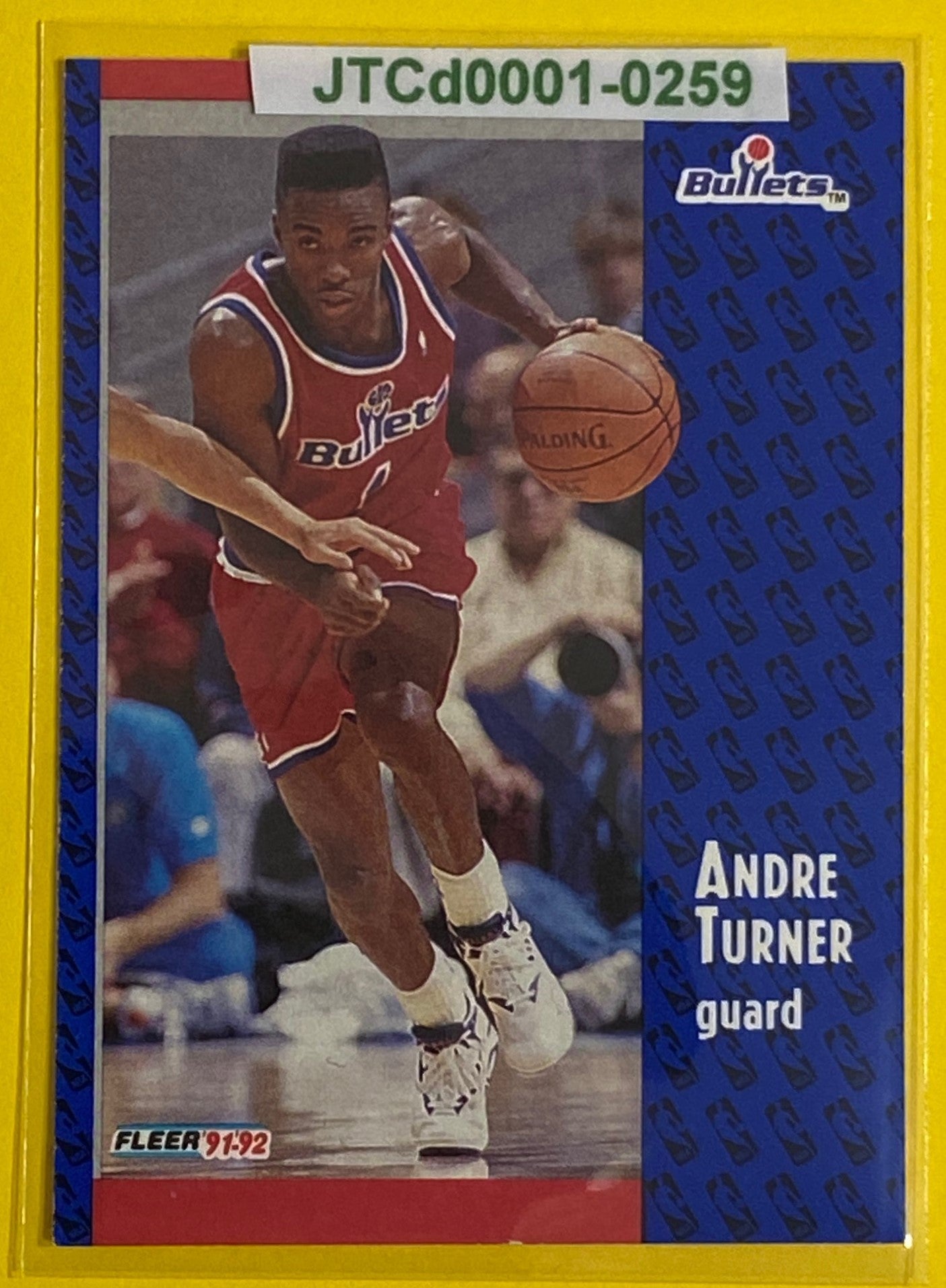 Andre Turner 1991-92 NBA #370 Washington Bullets by Fleer Corp.