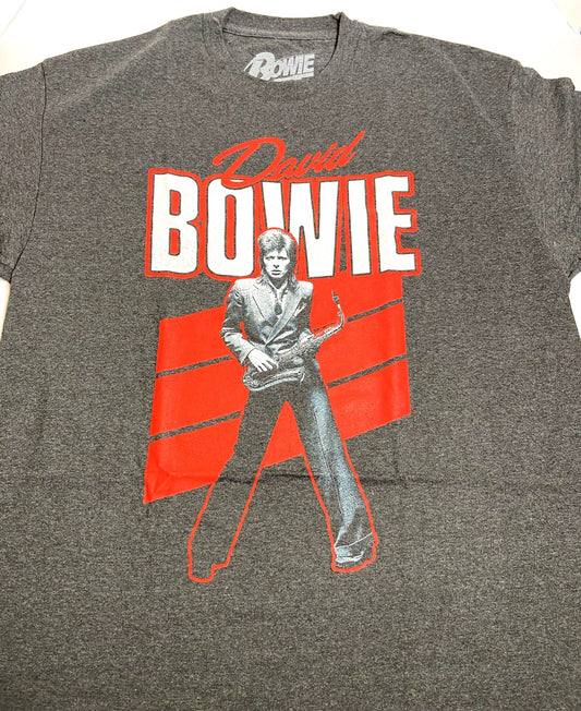 David Bowie Gray "Saxophone" NOS Adult XL T-Shirt by Bowie