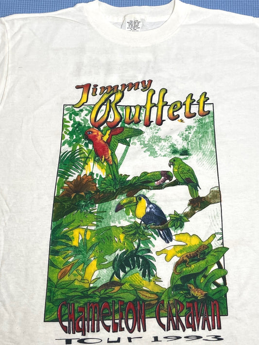 Jimmy Buffett "Chameleon Caravan Tour '93" White NOS Adult Tee by Jimmy Buffett