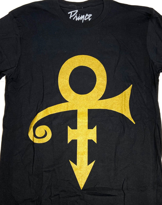 Prince Gold Love Symbol NOS Adult M  Black T-Shirt by Bravado