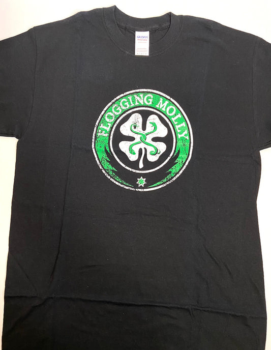 Flogging Molly Classic Distressed Logo NOS Adult M Black T-Shirt by Unknown