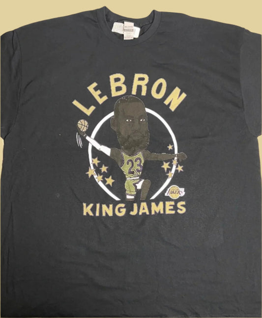 Lebron "King James" NOS Adult 2XL Black T-Shirt by Unknown