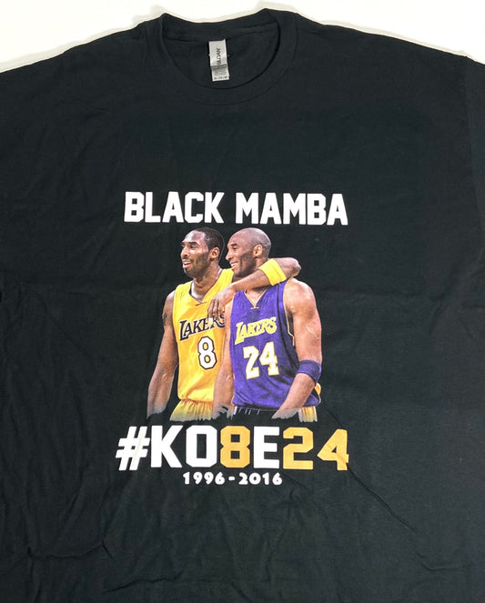 Kobe Bryant "Black Mamba" KO8E24 NOS Adult 2XL Black T-Shirt by Unknown