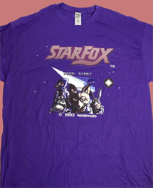 "Starfox Nintendo (1993)" NOS Adult XL Purple T-Shirt by Gildan