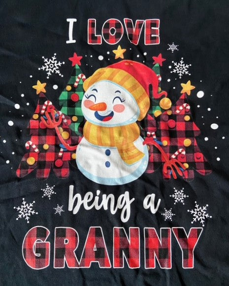 "I Love Being A Granny" NOS Holiday Adult XL Black T-Shirt