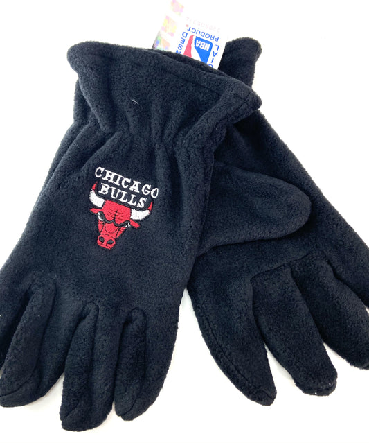 Chicago Bulls Vintage NBA Women's Black Fleece Gloves by Drew Pearson Marketing