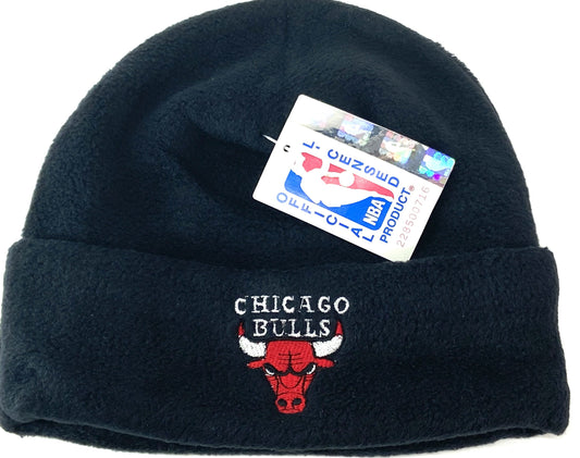 Chicago Bulls Vintage NBA Cuffed Black Fleece Hat by Drew Pearson Marketing