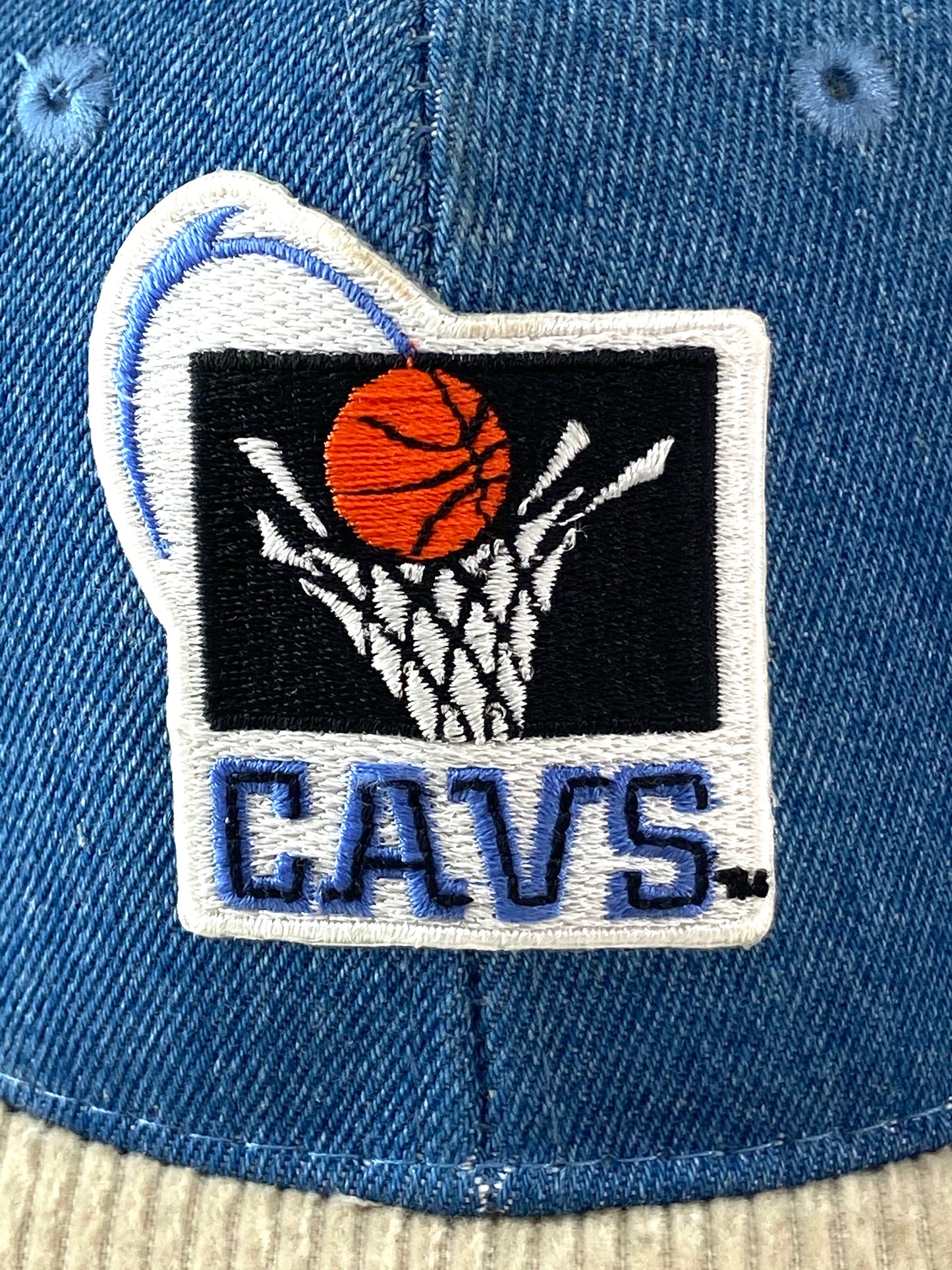 Cleveland Cavaliers Vintage NBA Old Logo Denim Juvenile Hat by Drew Pearson Marketing