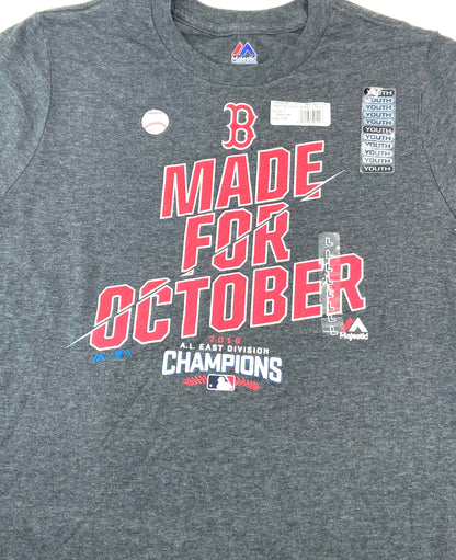 Boston Red Sox MLB 2016 "Made for October" Youth Dk. Gray T-Shirt by Majestic