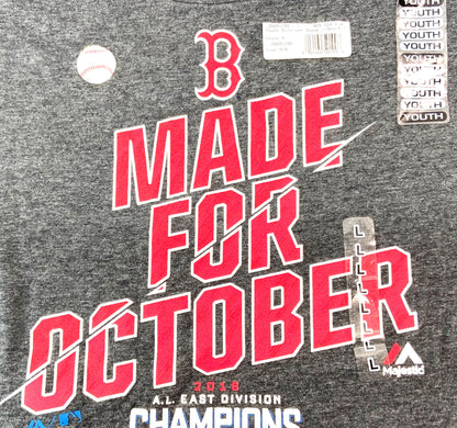 Boston Red Sox MLB 2016 "Made for October" Youth Dk. Gray T-Shirt by Majestic