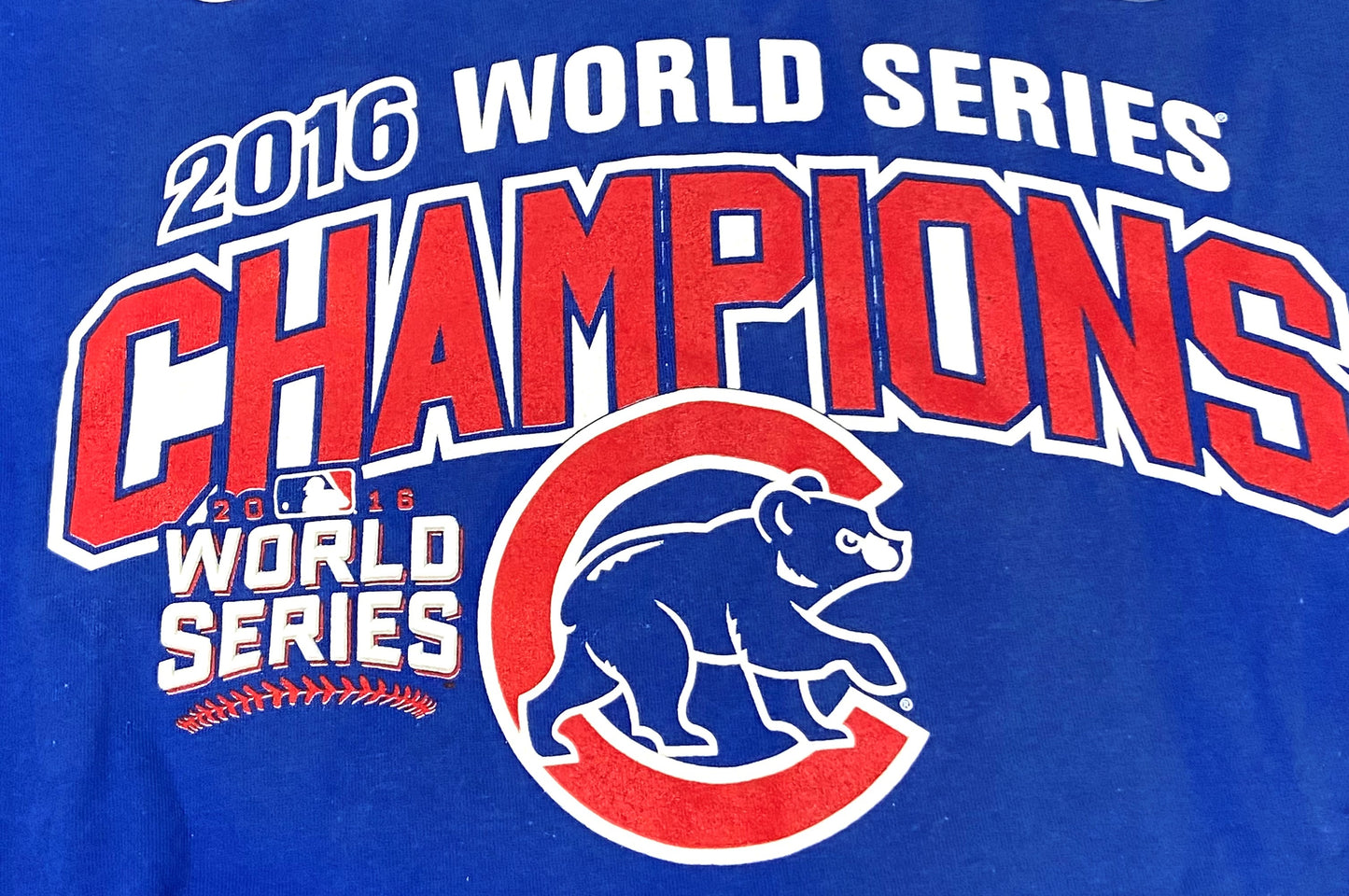 Chicago Cubs MLB 2016 World Series Champs 2-Sided Print T-Shirt By Majestic