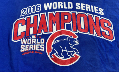 Chicago Cubs MLB 2016 World Series Champs 2-Sided Print T-Shirt By Majestic