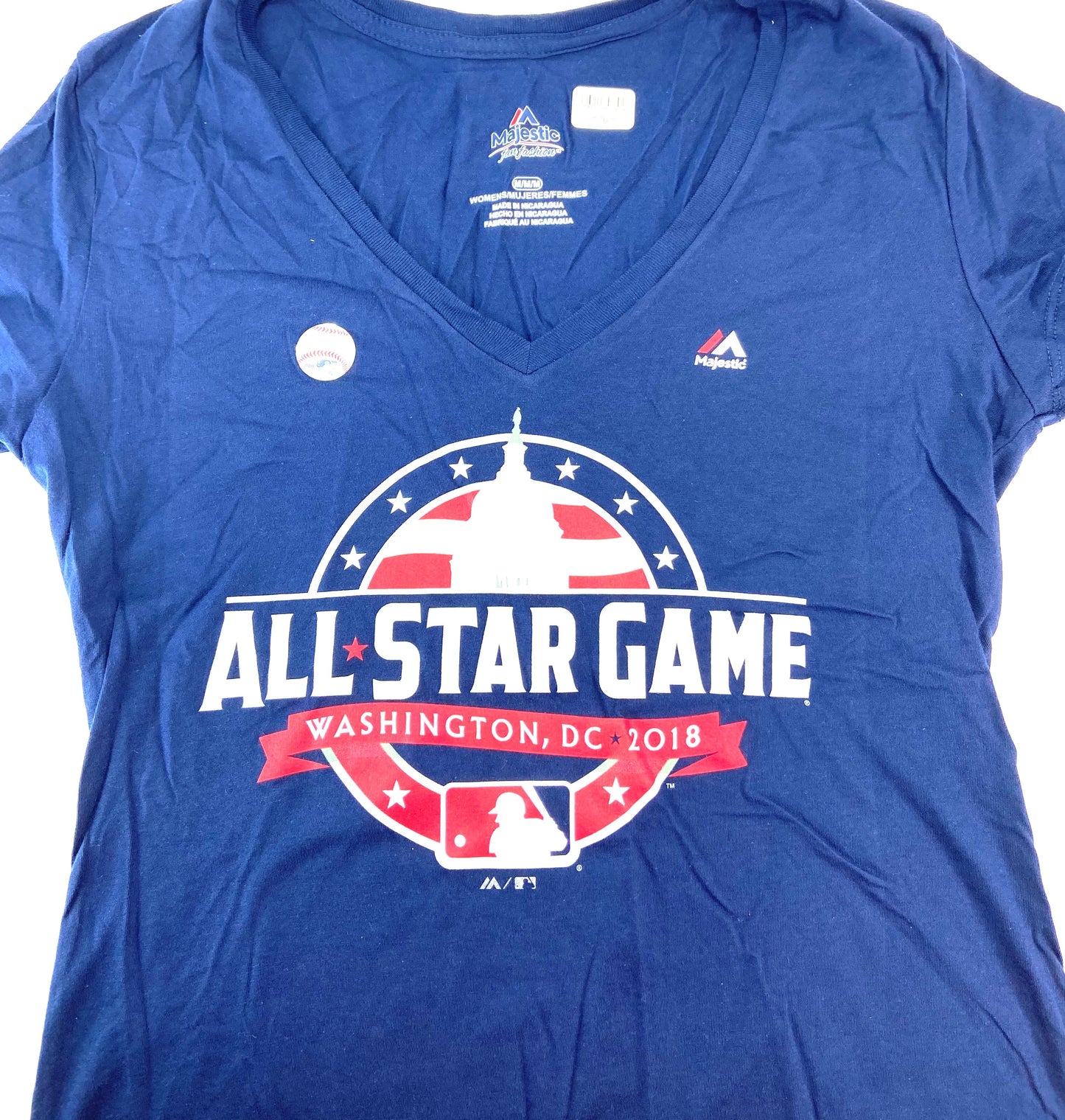 Major League All-Star Game 2018 Women's Medium Navy T-Shirt by Majestic Fan Fashion