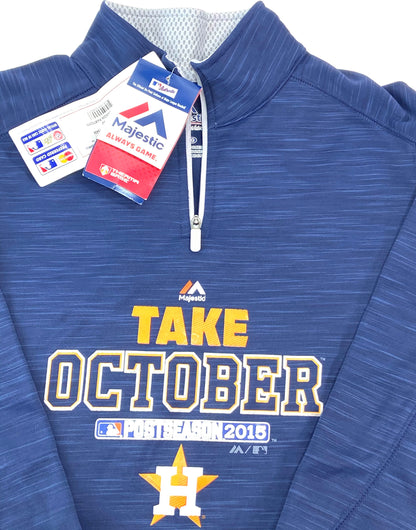 Houston Astros 2015 MLB Women's Large Blue "Take October" Sweatshirt by Majestic Fan Fashion