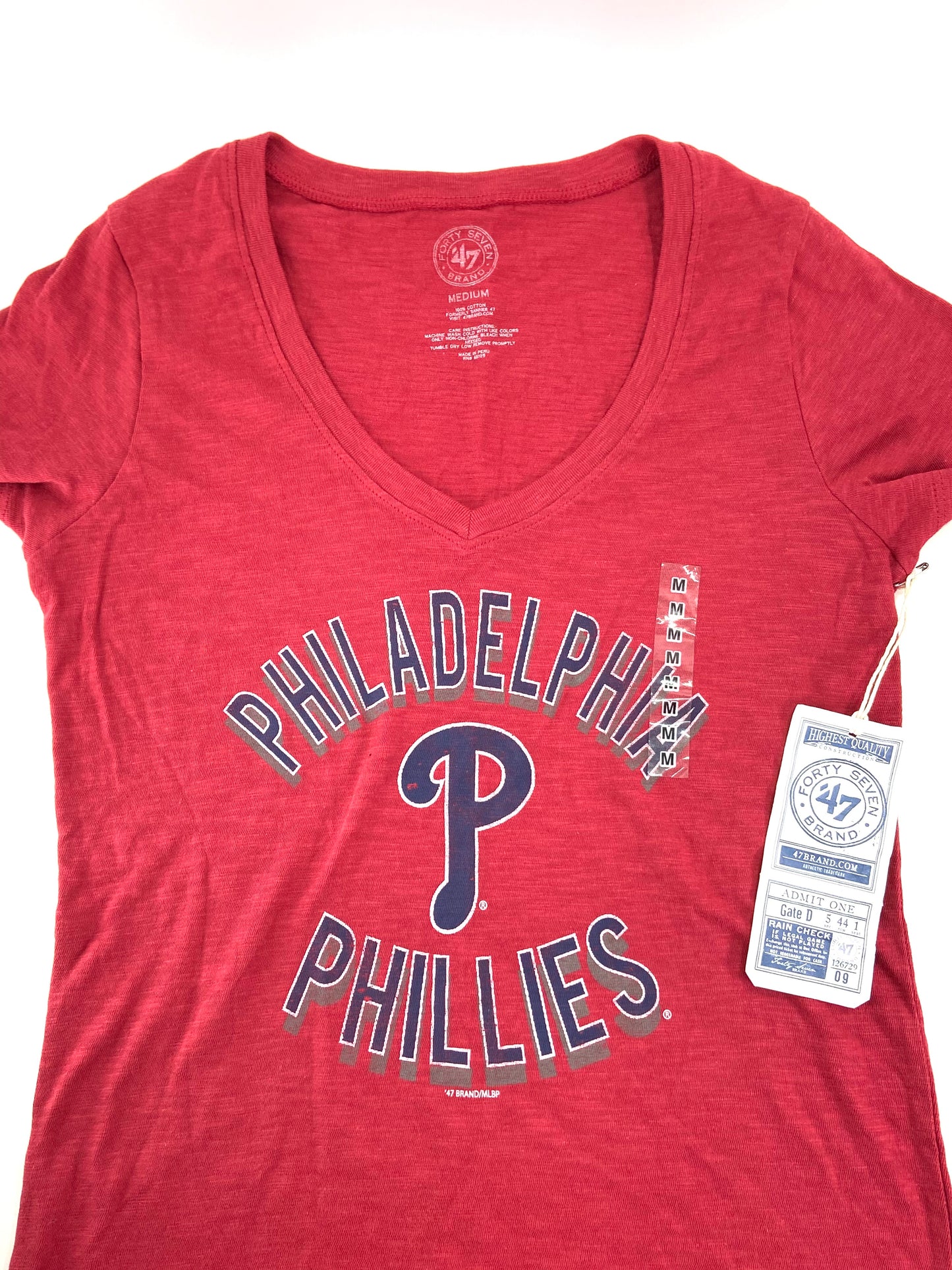 Philadelphia Phillies MLB Women's Size Medium Red T-Shirt by '47 Brand