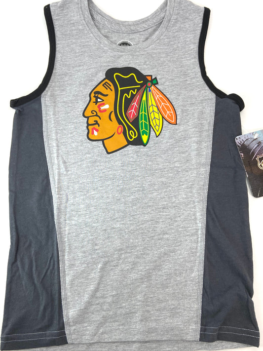 Chicago Blackhawks NHL Gray Youth (5-6) Logo Tank Top by NHL