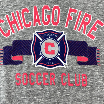 Chicago Fire 2015 MLS Ladies Large Light Gray Logo Tee