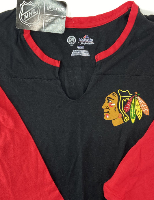 Chicago Blackhawks 2016 NHL LS Ladies Lg. Logo Tee Shirt by Majestic Fan Fashion