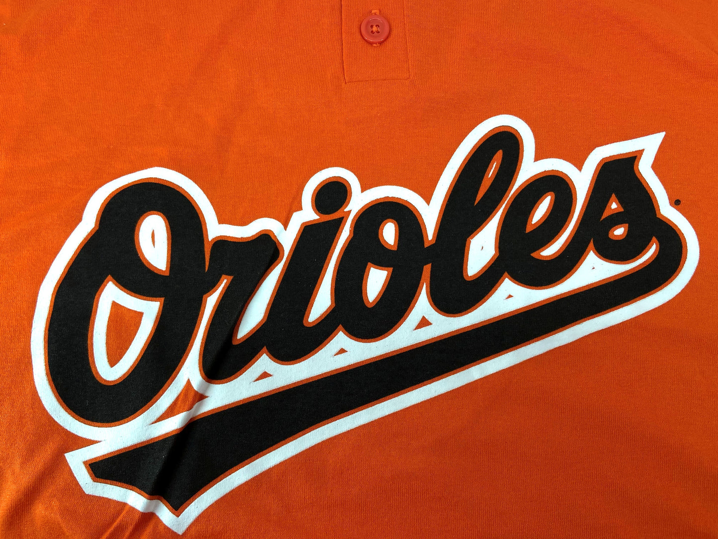 Baltimore Orioles 2012 MLB Adult L & XL Orange Button T-Shirt by Majestic