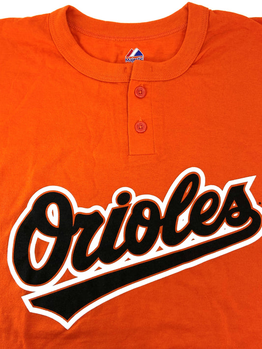 Baltimore Orioles 2012 MLB Adult L & XL Orange Button T-Shirt by Majestic