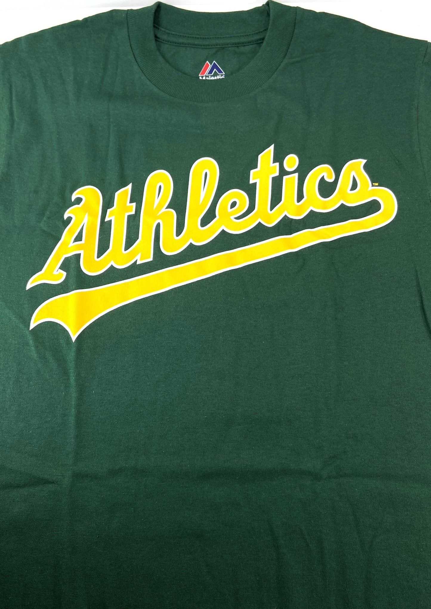 Oakland Athletics MLB 2014 Logo Green T-Shirt Adult Small 100% Cotton by Majestic